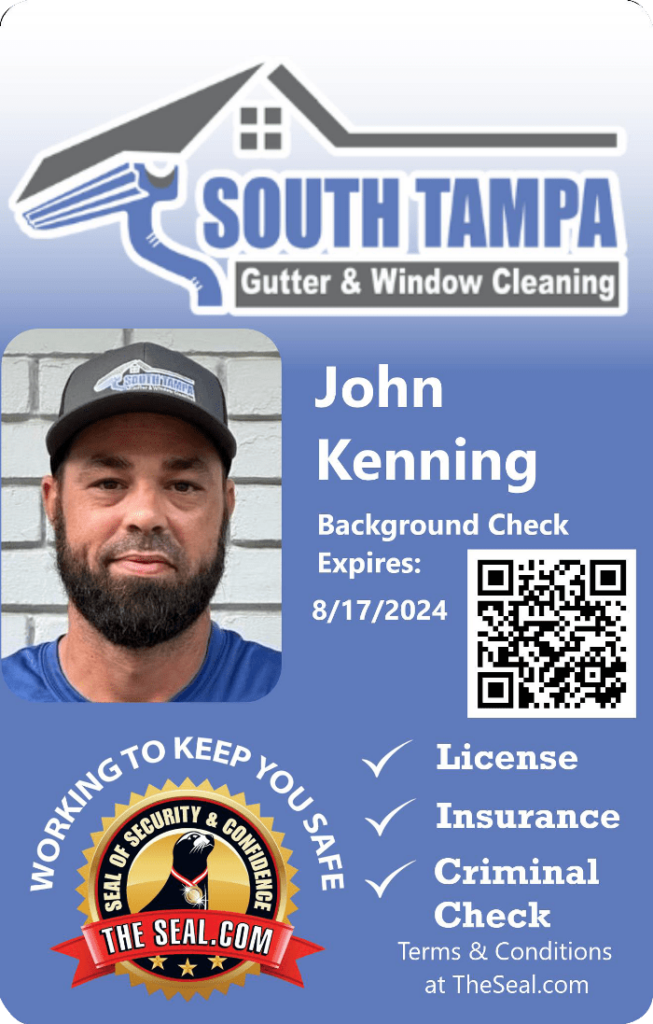 Gutter Cleaning and Window Cleaning Tampa FL John Kenning Badge Image